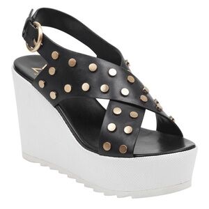 Marc Fisher Kiki Studded Crisscross Wedge Sandal